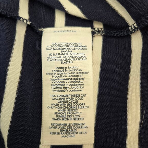 Chaps Womens Navy & White Striped Cotton Top  Square Neck XXL - Picture 11 of 11